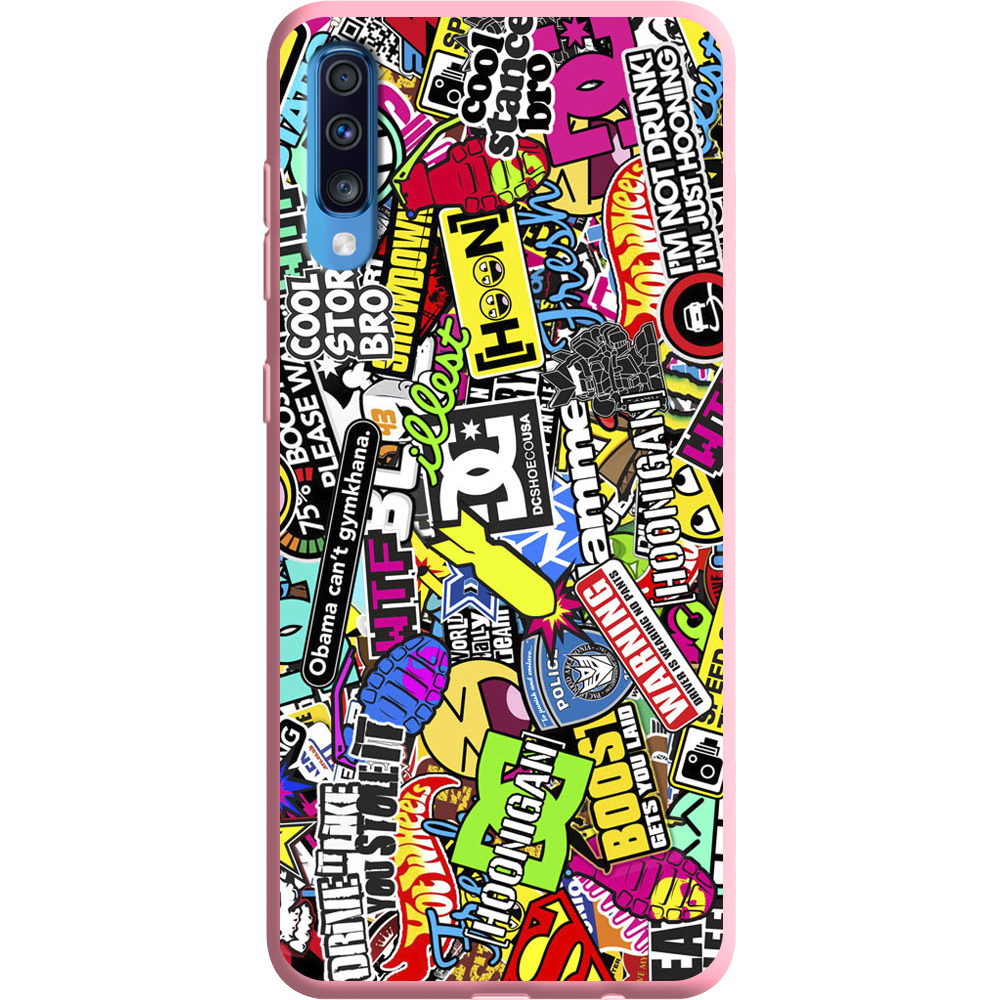 Чохол BoxFace Samsung A705 Galaxy A70 Multicolored Inscriptions Рожевий силікон (36860-up880-37422)