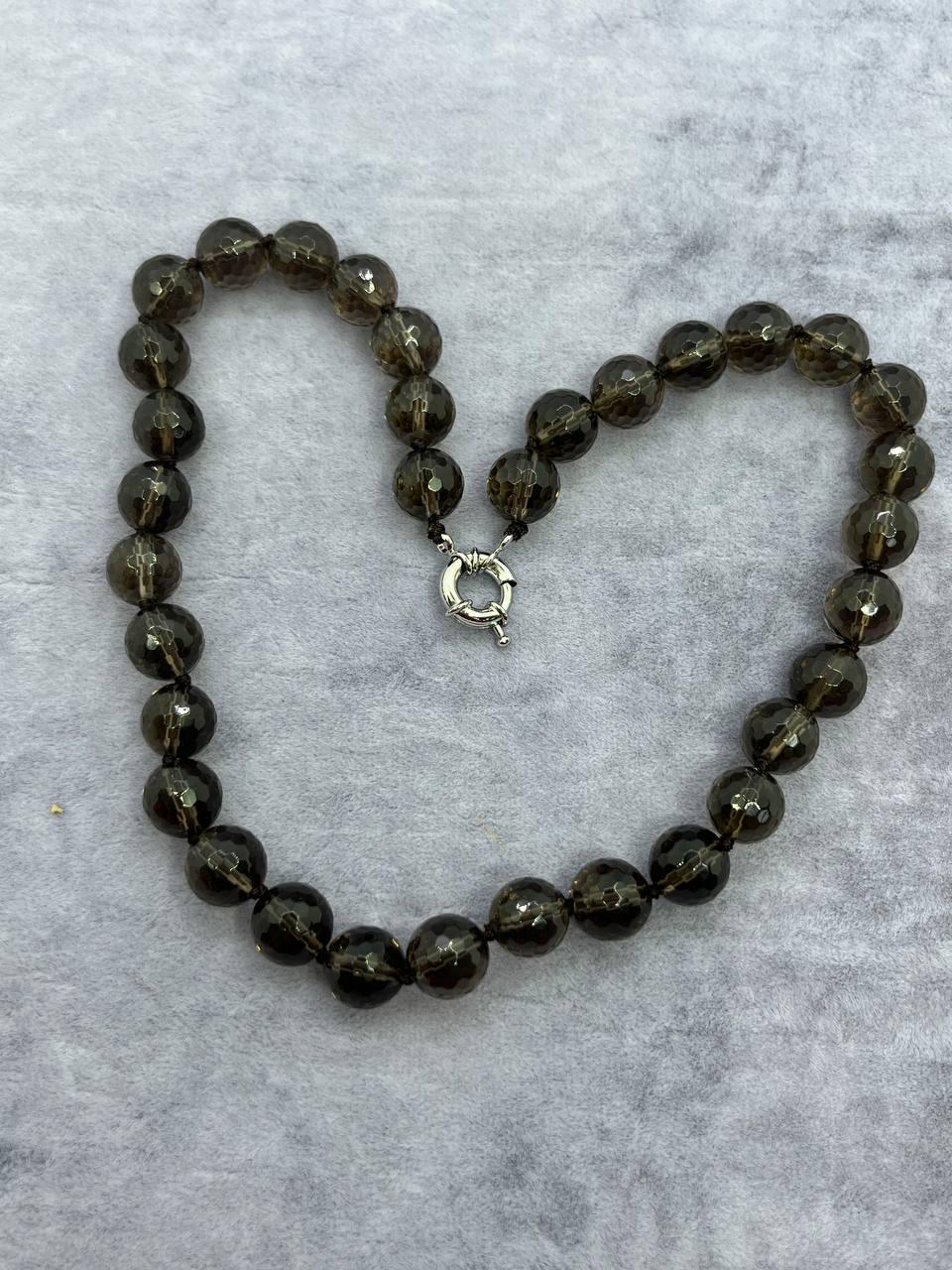 Бусы дымчатый кварц 40 см Разноцветный (10276)