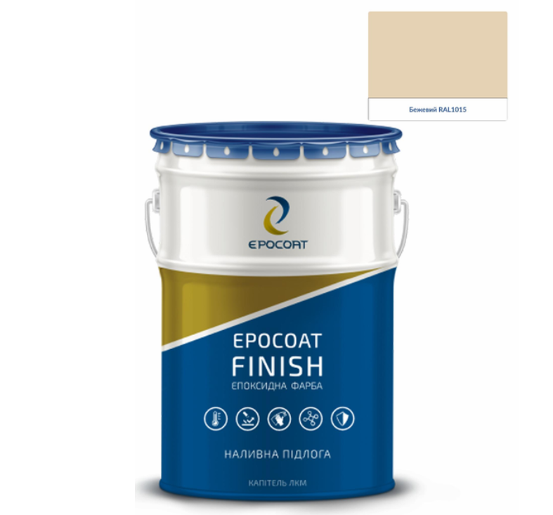 Двухкомпонентный напольный состав на эпоксидной основе EPOCOAT FINISH 5 кг Бежевый RAL1015 - фото 5