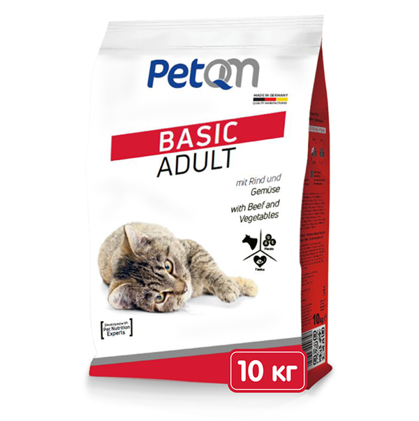 Корм для кошек PetQM Basic с говядиной и овощами 10 кг (701566) Корм для кошек PetQM Basic с говядиной и овощами 10 кг (701566)