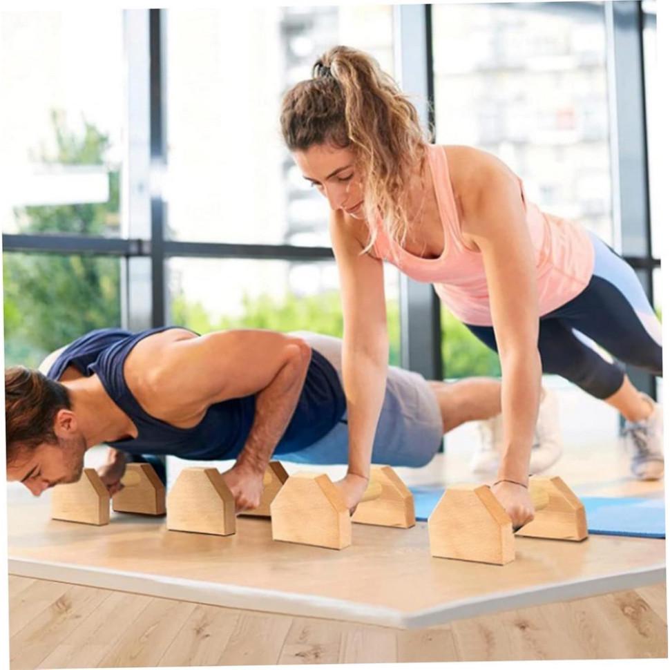 Упори для віджимання дерев'яні з бука 20 см 2 шт. (2662575454) - фото 2 Упори для віджимання дерев'яні з бука 20 см 2 шт. (2662575454) - фото 2