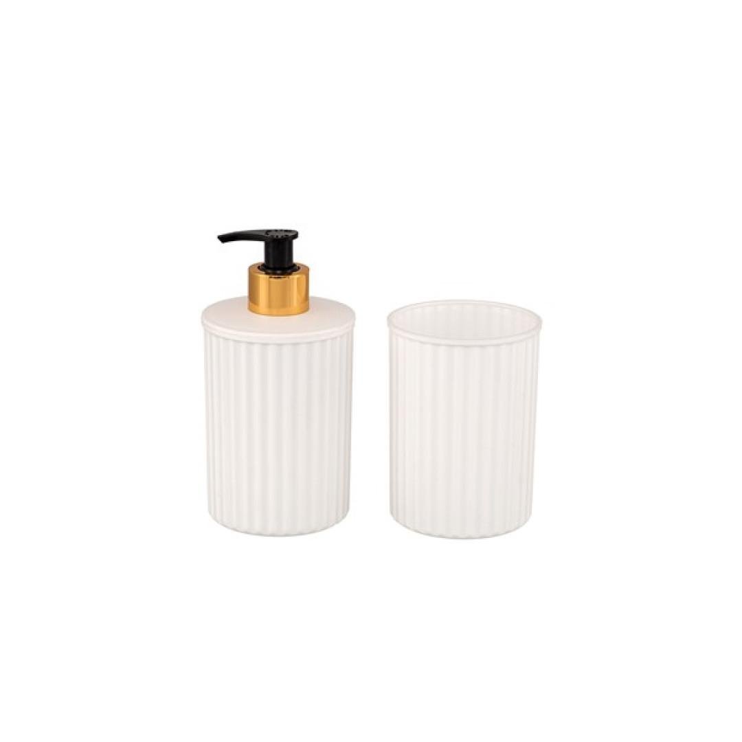 Набор аксессуаров для ванной комнаты Elif Plastik 2 предметы Белый (29560083)