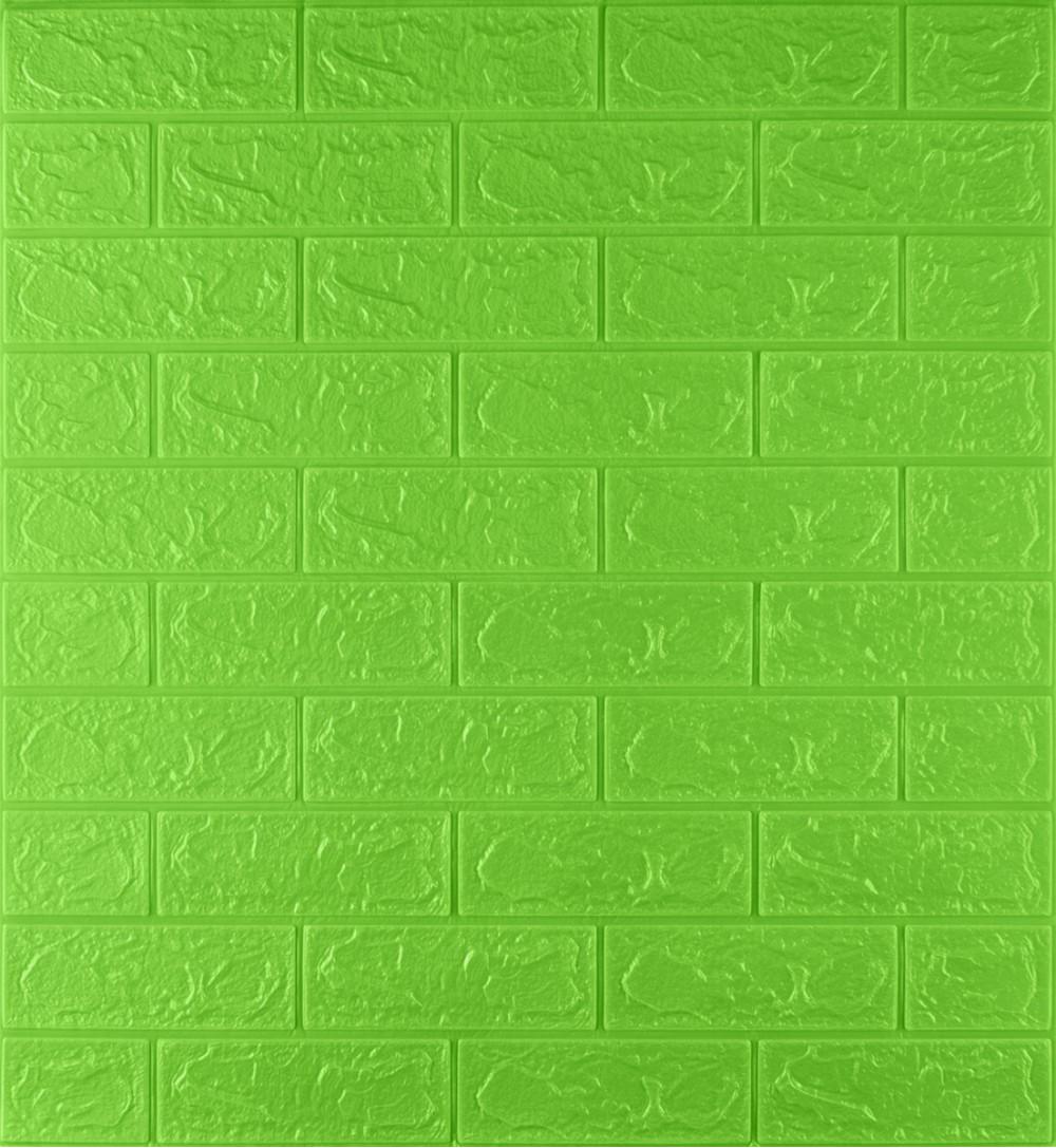 3D-панель декоративная самоклеющаяся Кирпич 700x770x3 мм Зеленый