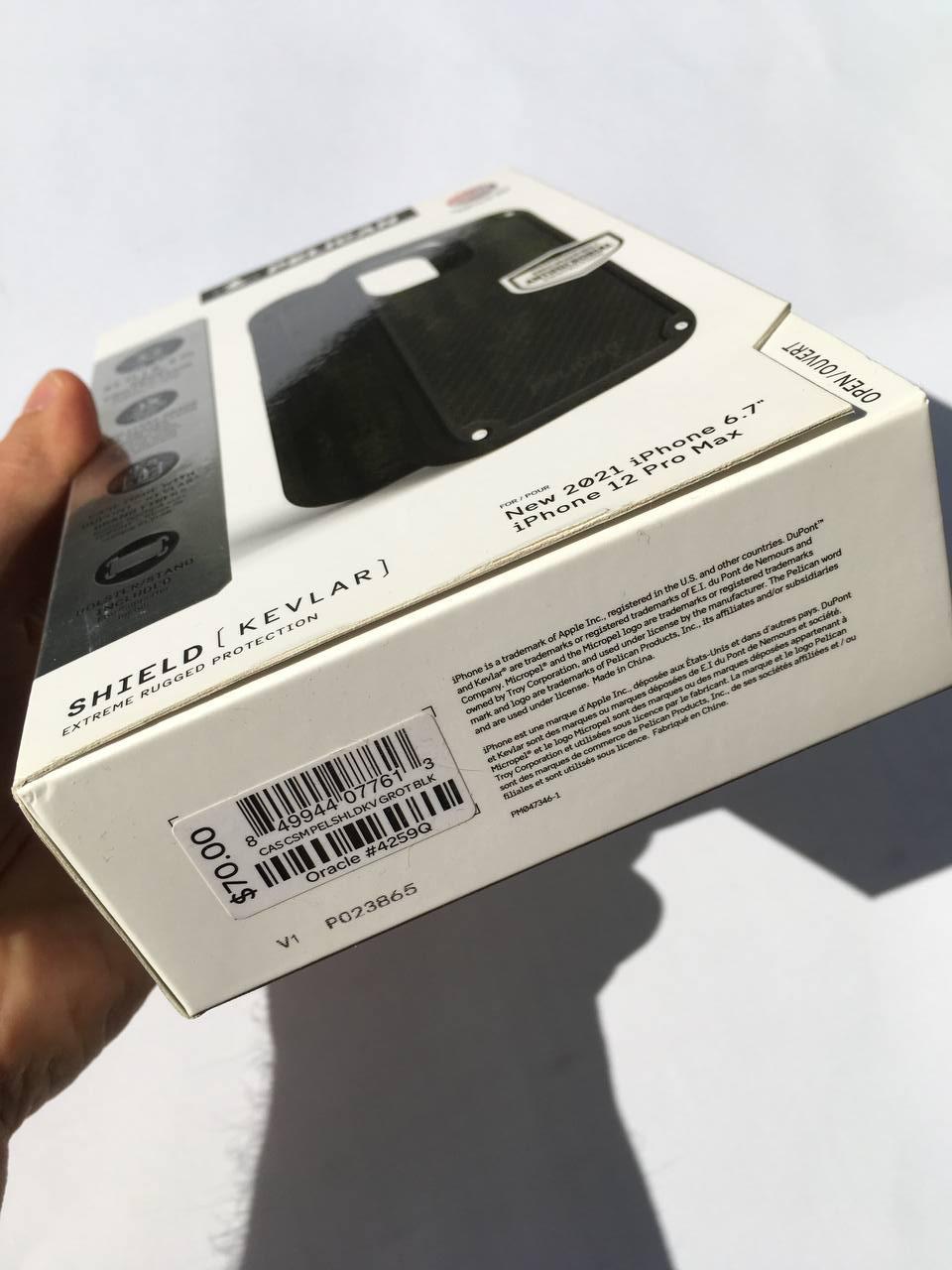 Чохол протиударний із кліпсою тактичний мілітарі Pelican Shield Kevlar для iPhone 13 Pro Max/12 Pro Max (6.7") Black - фото 2