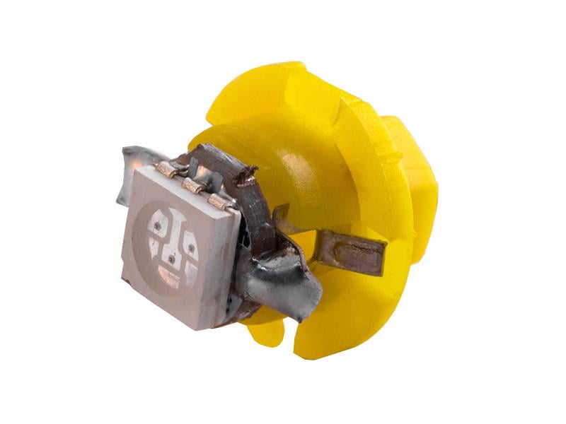 Автолампа светодиодная T5 W1,2W B8,5d 12 В SMD5050-1led Желтый (250)