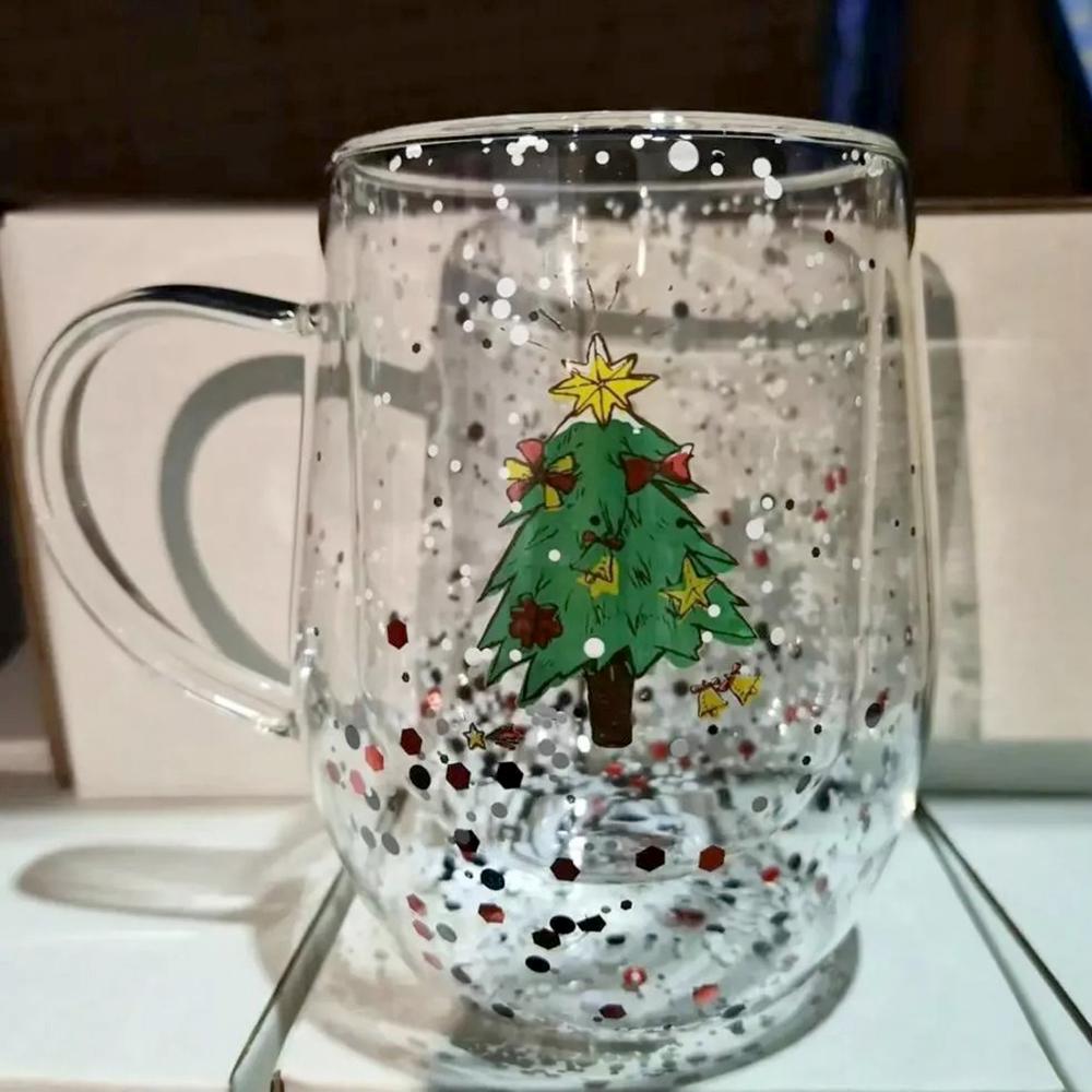 Чашка новогодняя с двойным дном Christmas tree Елка со звездой термостойкое стекло 350 мл (03-ялин-зірк-R32792) - фото 10 Чашка новогодняя с двойным дном Christmas tree Елка со звездой термостойкое стекло 350 мл (03-ялин-зірк-R32792) - фото 10