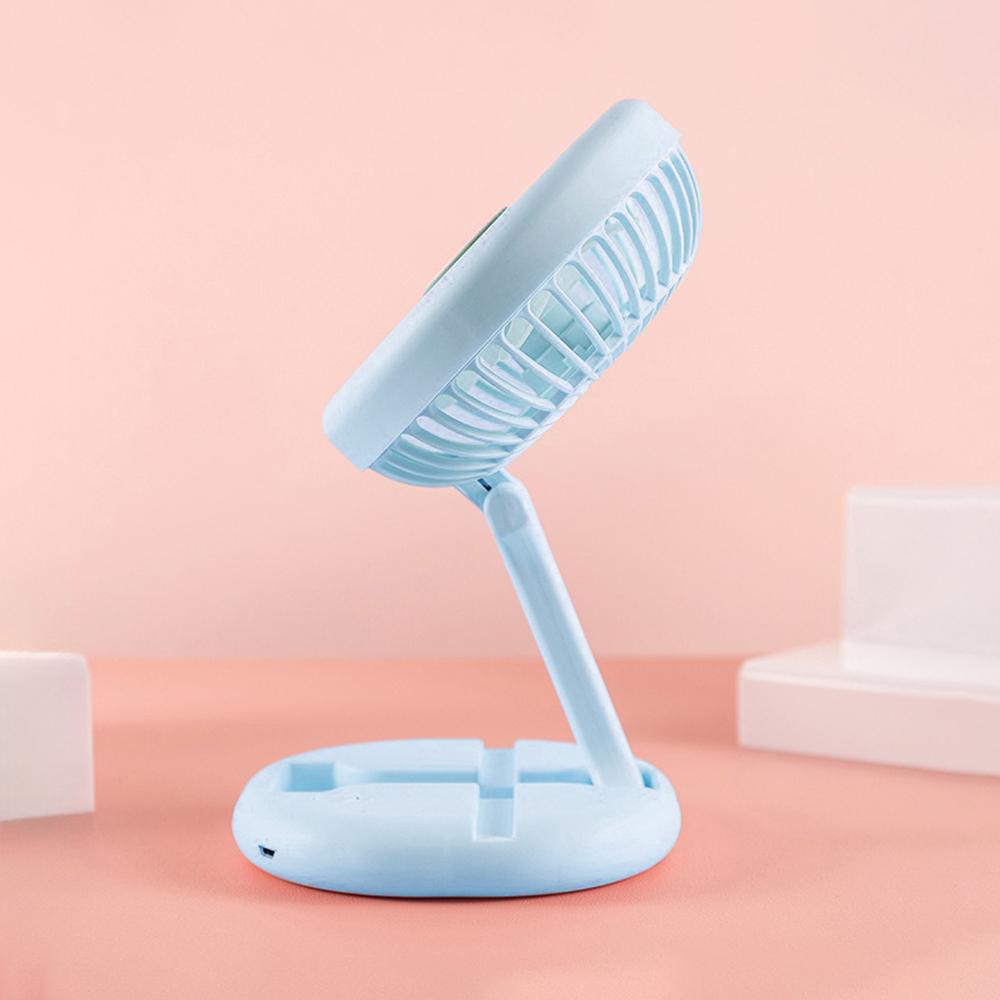 Вентилятор портативный настольный на аккумуляторе 400 мАч USB 2 режима держатель для телефона Голубой (27432468) - фото 3 Вентилятор портативный настольный на аккумуляторе 400 мАч USB 2 режима держатель для телефона Голубой (27432468) - фото 3