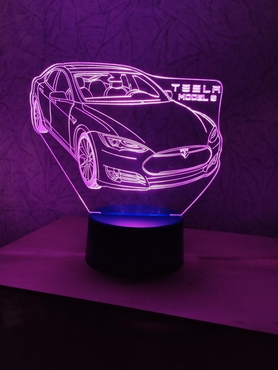 3D-ночник Tesla S несколько подсветок/на пульт (2008933348)