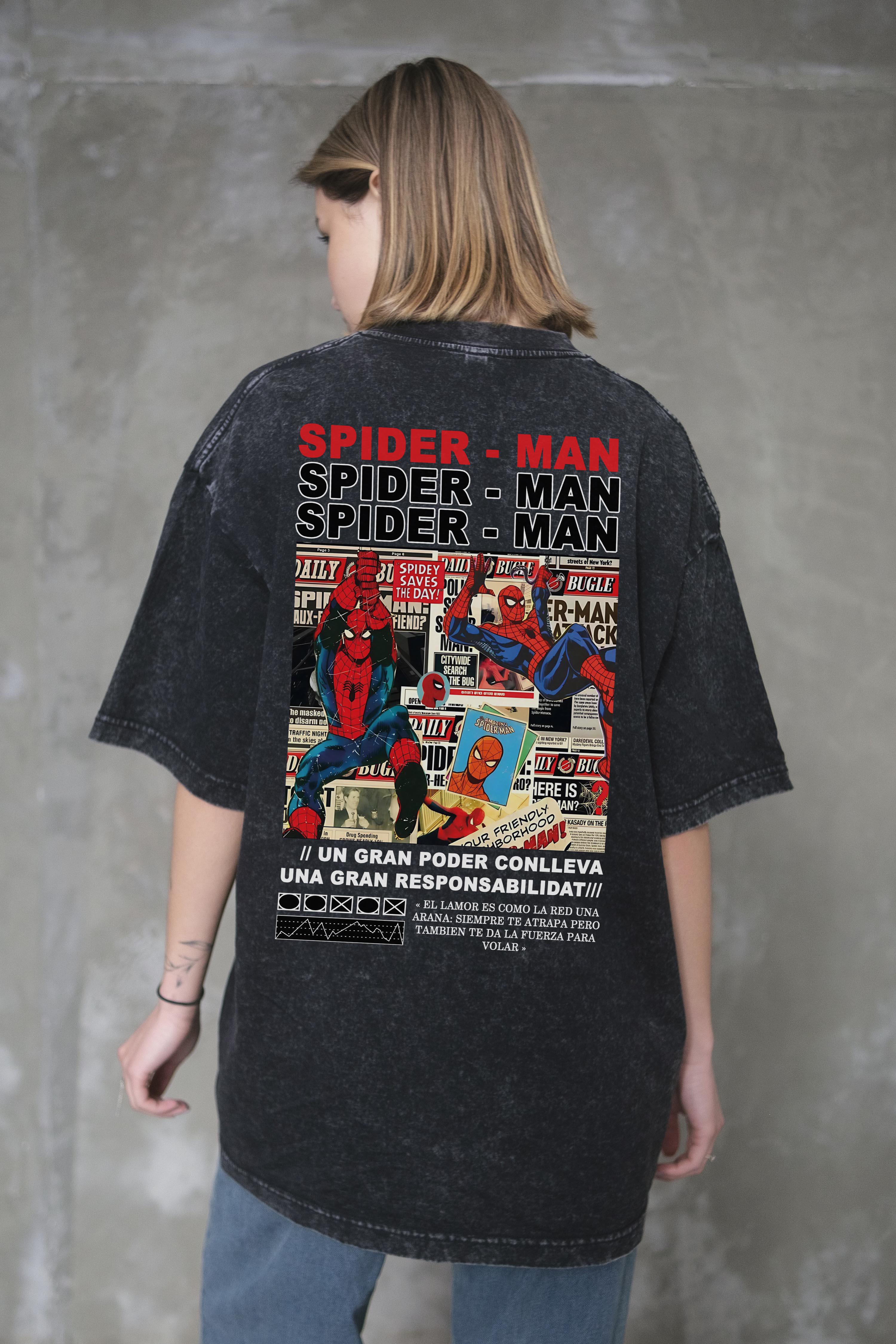 Футболка оверсайз Without Washed Spider-Man S/M Black (S/M8056384 8056385) - фото 5