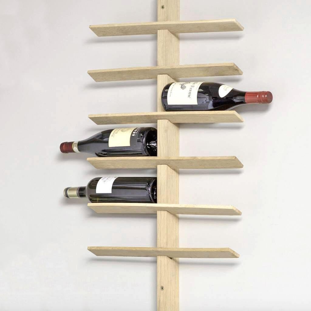 Полка для вина настенная из дерева Такенура 6 Бланже (ПНК-615601)