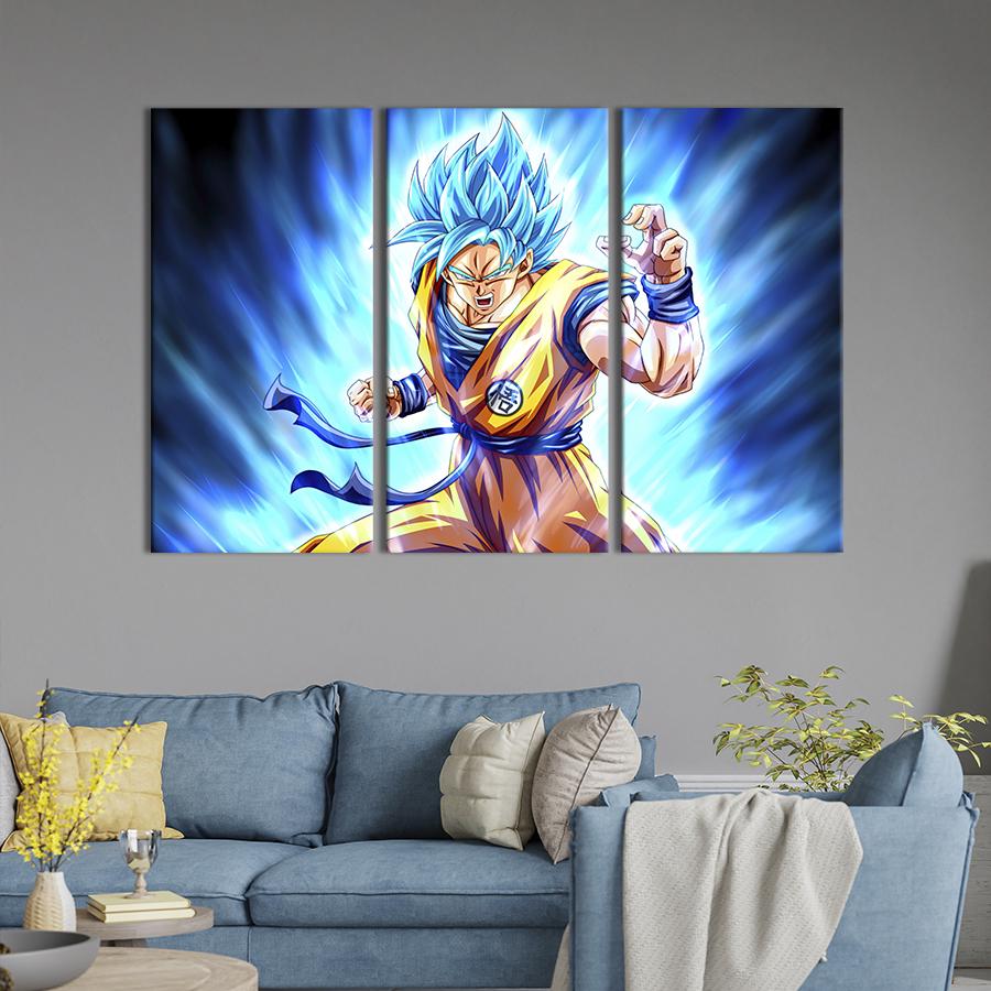 Модульная картина триптих Son Goku, Dragon Ball 128x81 см (708-31)