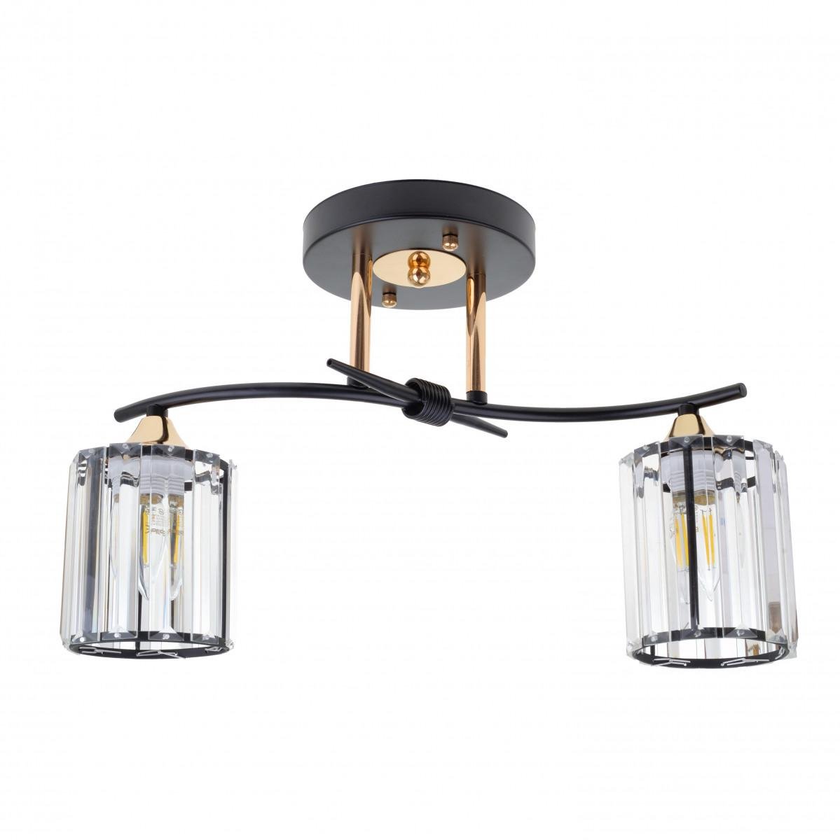 Люстра Brille LK-705S/2 E27 BK/FG с двумя плафонами Черно-золотистый