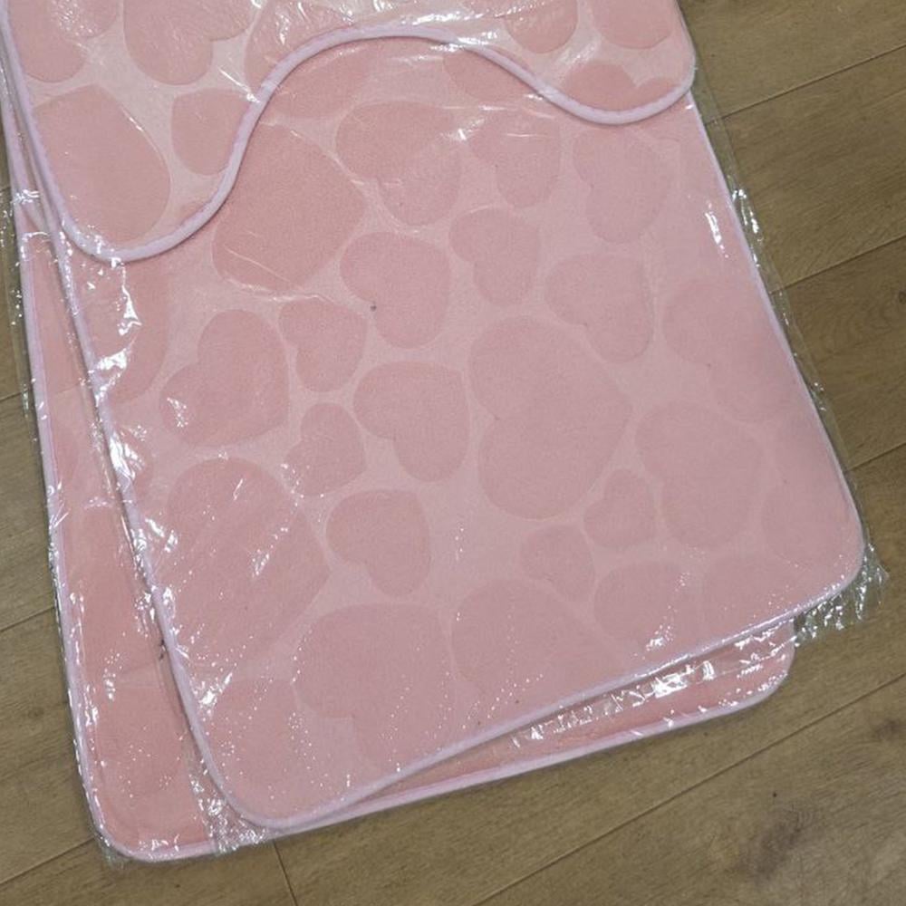 Набір килимків для ванної кімнати 3D Сердечки з гумовим покриттям 2 шт. Рожевий (28766961) - фото 8 Набір килимків для ванної кімнати 3D Сердечки з гумовим покриттям 2 шт. Рожевий (28766961) - фото 8