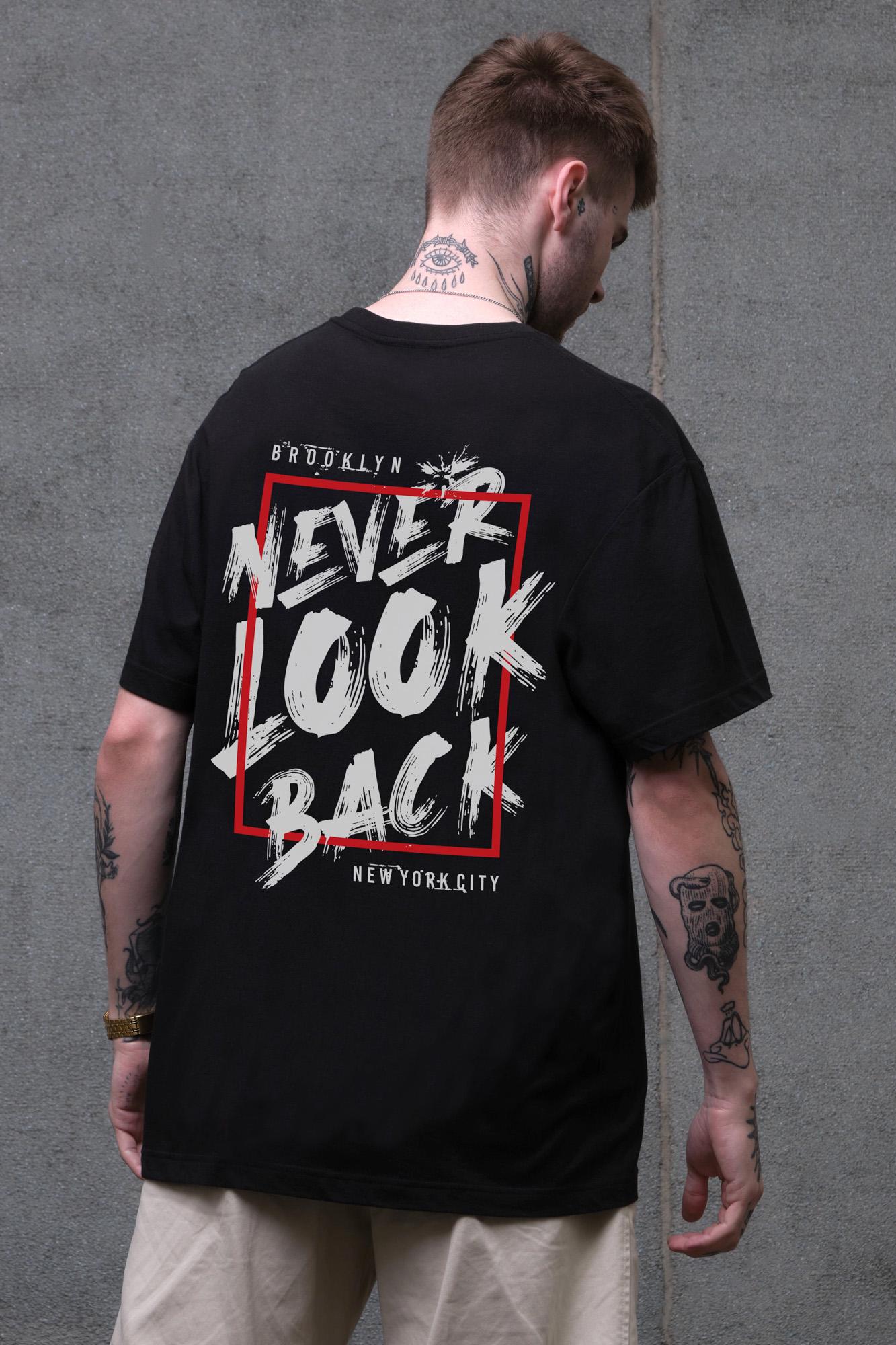 Футболка оверсайз Without З Принтом Never Look S/M Black (S/M8056267 8056268)