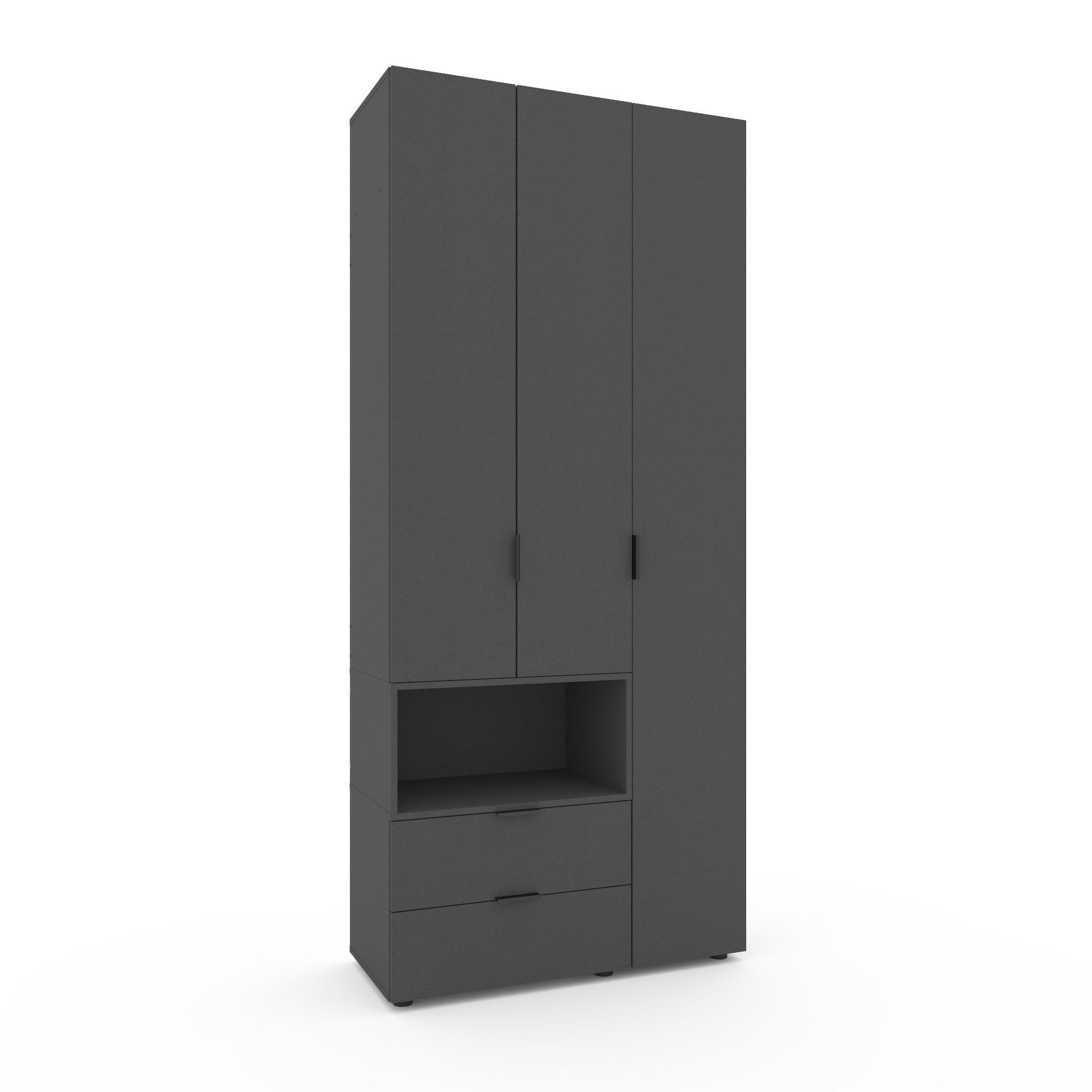 Шкаф Metkas Home A002L ЛДСП 1000x420x2300 мм Антрацитовый - фото 1