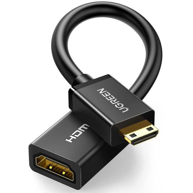 Перехідник адаптер UGREEN Mini HDMI to HDMI 2.0 4K 60 Hz 0,5 м Black (HD168)