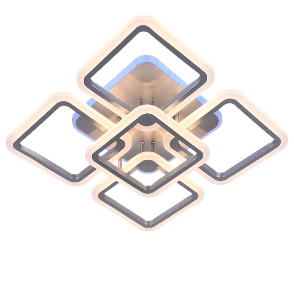 Люстра потолочная светодиодная Light House SRS-19589/4+1 RGB 131W+10W матовая Серебряный