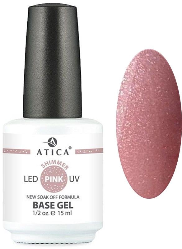 База камуфлирующая с шимером Atica Base Gel Shimmer 15 мл Pink (62989)