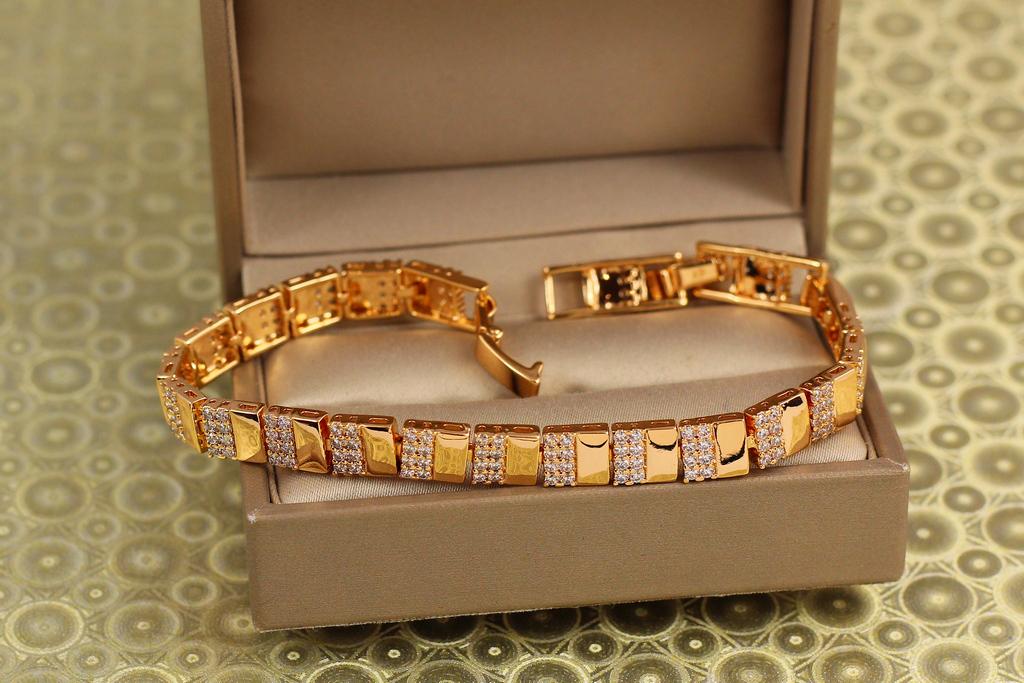 Браслет Xuping Jewelry Пунктир 16 см 7 мм Золотистый (34111946)