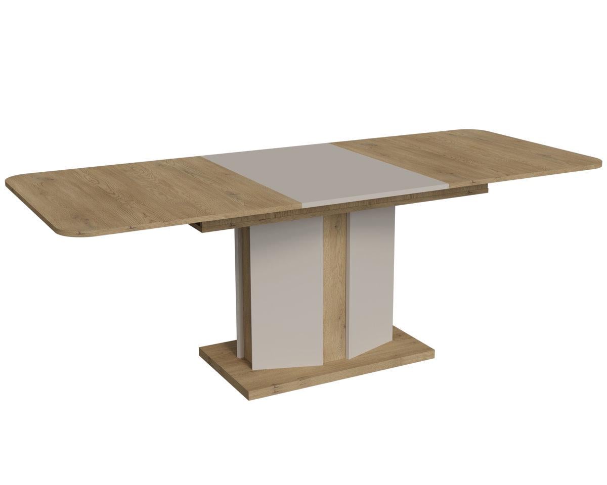 Обідній стіл розкладний Intarsio CRYSTAL D/K MAX 160-190-220х90 Дуб кремона торро/Кашемір (CRYSTAL_D/К_MAX)