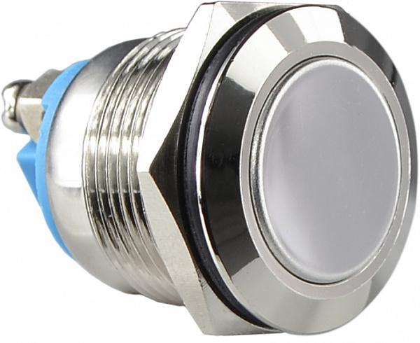 Кнопка плоская АСКО-Укрем TY 19-211A SCR 1NO металлическая без подсветки винтовое соединение 19 мм (A0140010104)