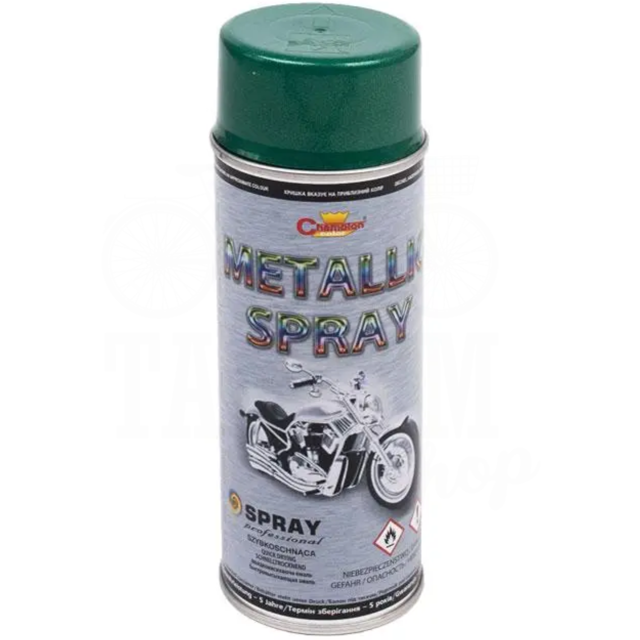 Краска с эффектом металлик Champion Metallic Spray 400 мл аэрозоль Зеленый