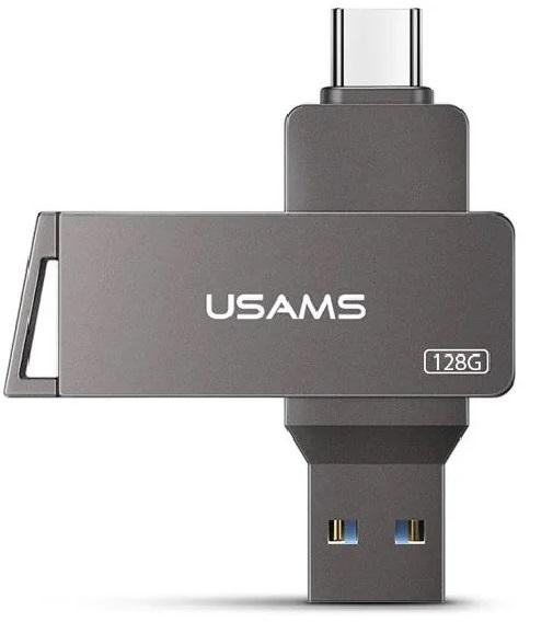 Флеш-пам'ять USAMS US-ZB201 Type-C OTG USB3.0 128 Гб Сірий (f69d9b42)