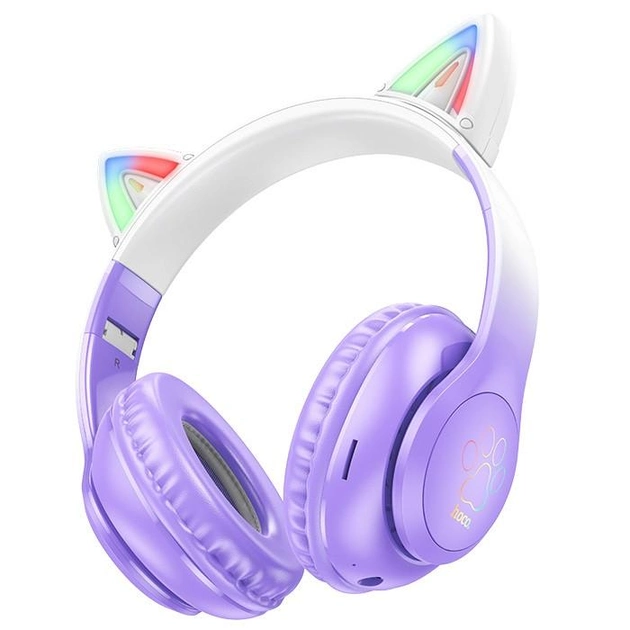 Наушники беспроводные детские Hoco W42-2023 CAT EAR Purple (14256795)