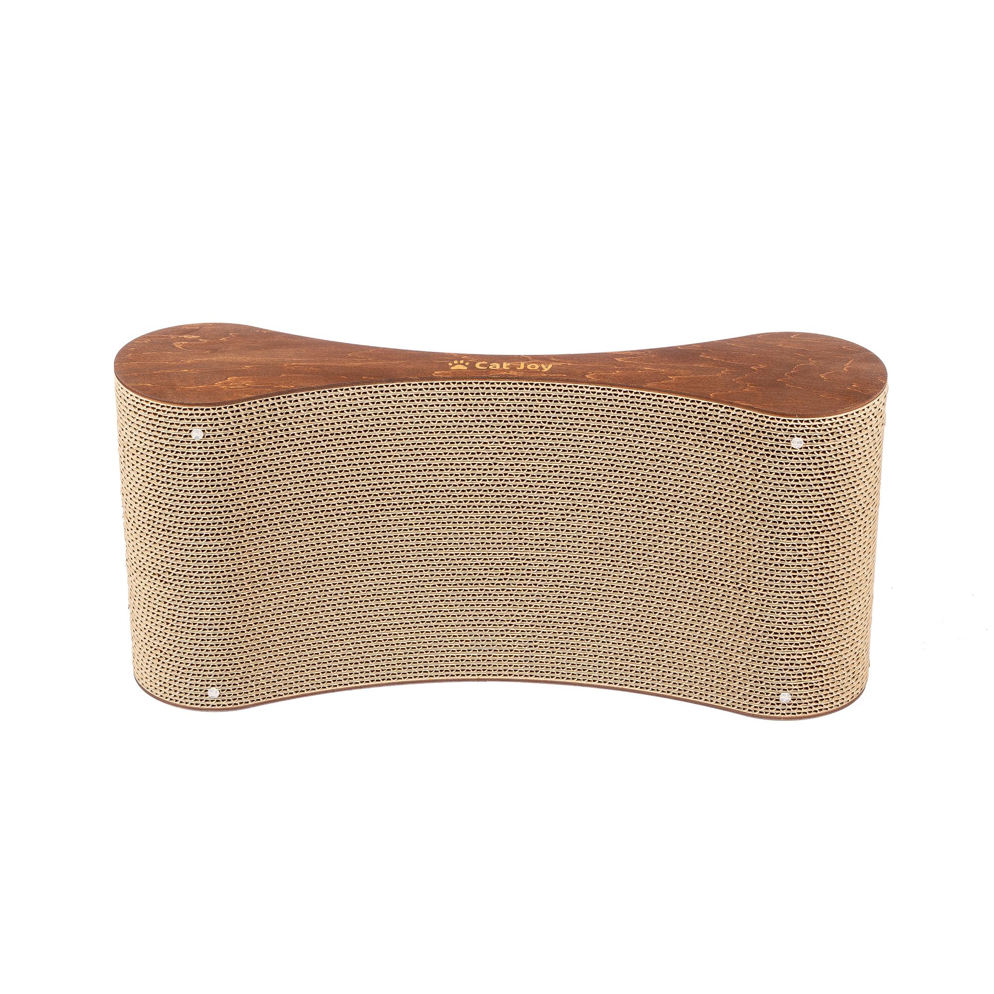 Кігтеточка з дерев'яним фасадом Сat Joy Modern гофрокартон Коричневий (854300002) - фото 3 Кігтеточка з дерев'яним фасадом Сat Joy Modern гофрокартон Коричневий (854300002) - фото 3