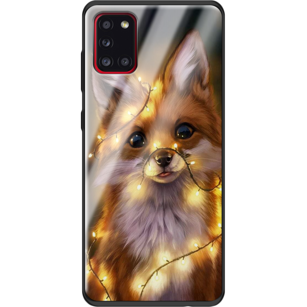 Чехол Boxface Samsung A315 Galaxy A31 Рождественская лиса Черный силикон со стеклом (39470-up2399-40094)