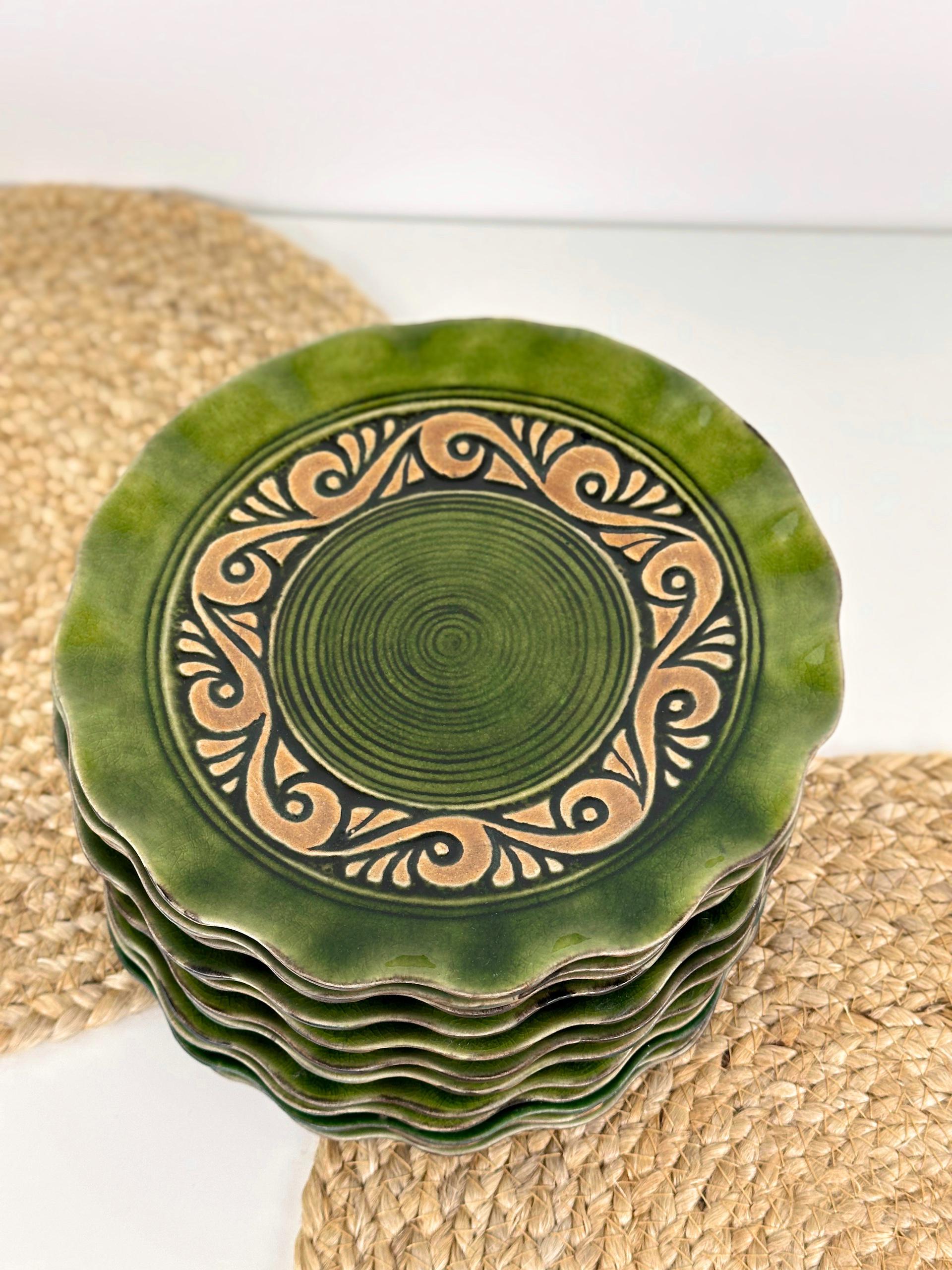 Набор глиняных тарелок Гражда 20 см х 12 шт. Коричневый (17019-16) - фото 9