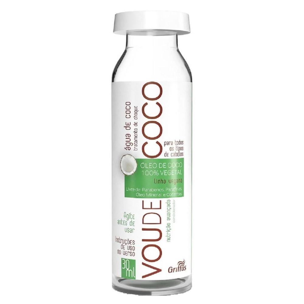 Ампула для ревитализации волос на основе кокосового масла Griffus Vou De Coco Agua de Coco 30 мл