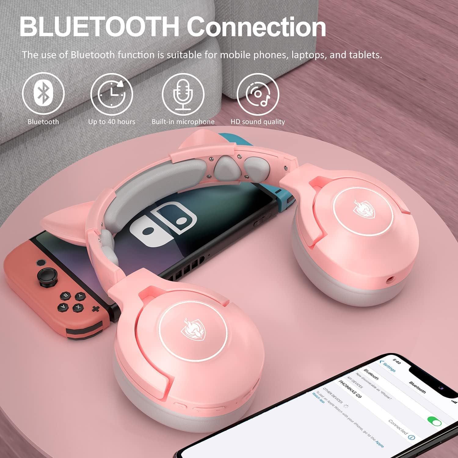 Навушники дитячі з вушками Kotion Each Q9 Bluetooth підключенням (2413) - фото 6 Навушники дитячі з вушками Kotion Each Q9 Bluetooth підключенням (2413) - фото 6