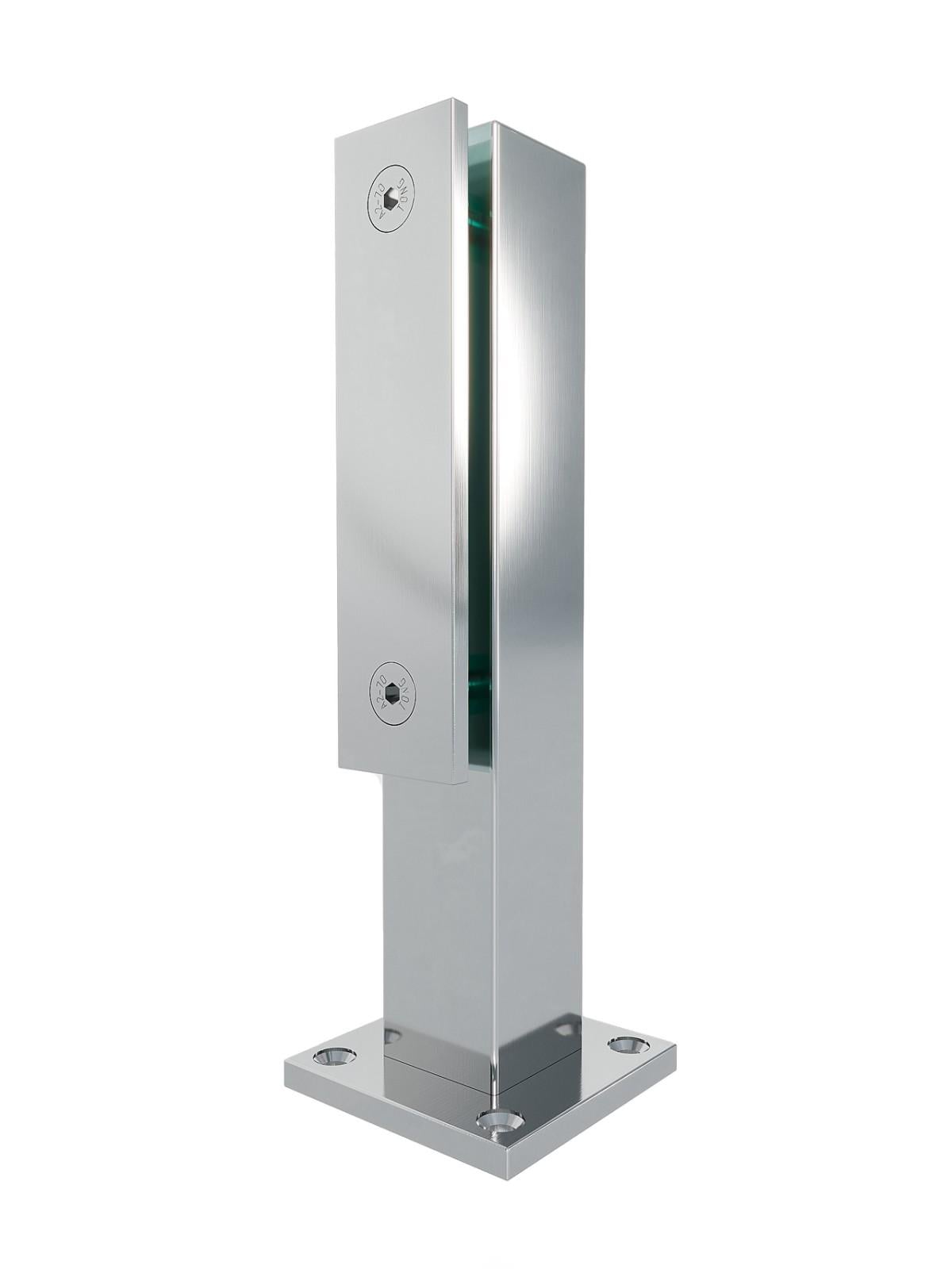 Стойка для стеклянных заборов 250 мм из нержавеющей стали усилена с прижимной пластиной для стекла для перил фурнитура Серый