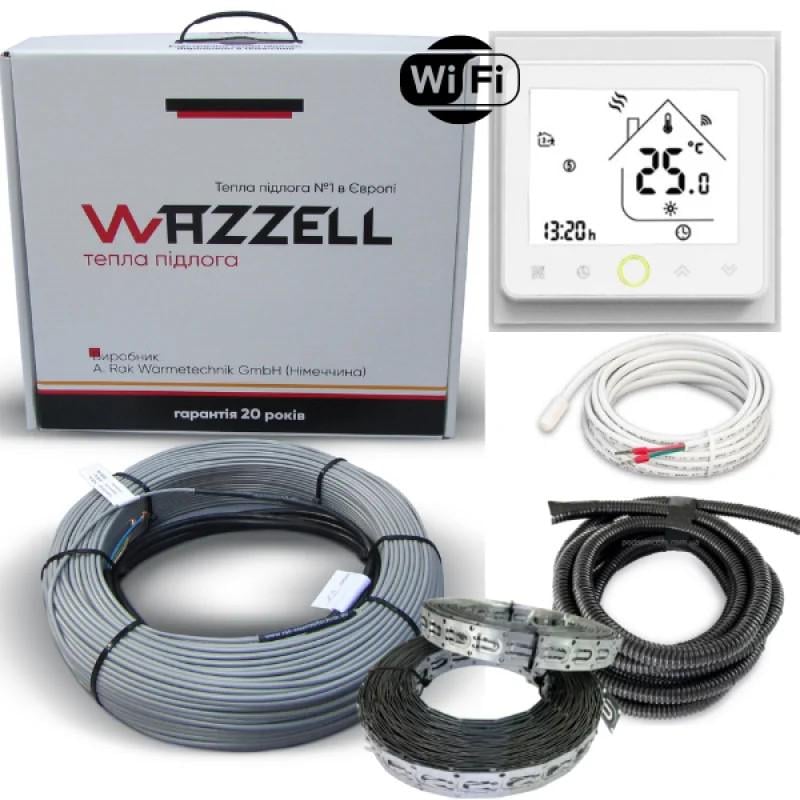 Тепла підлога Wazzell EASYHEAT 200 Вт 10 м 1,0–1,2 м² та Wi-Fi сенсорний термостат готовий комплект