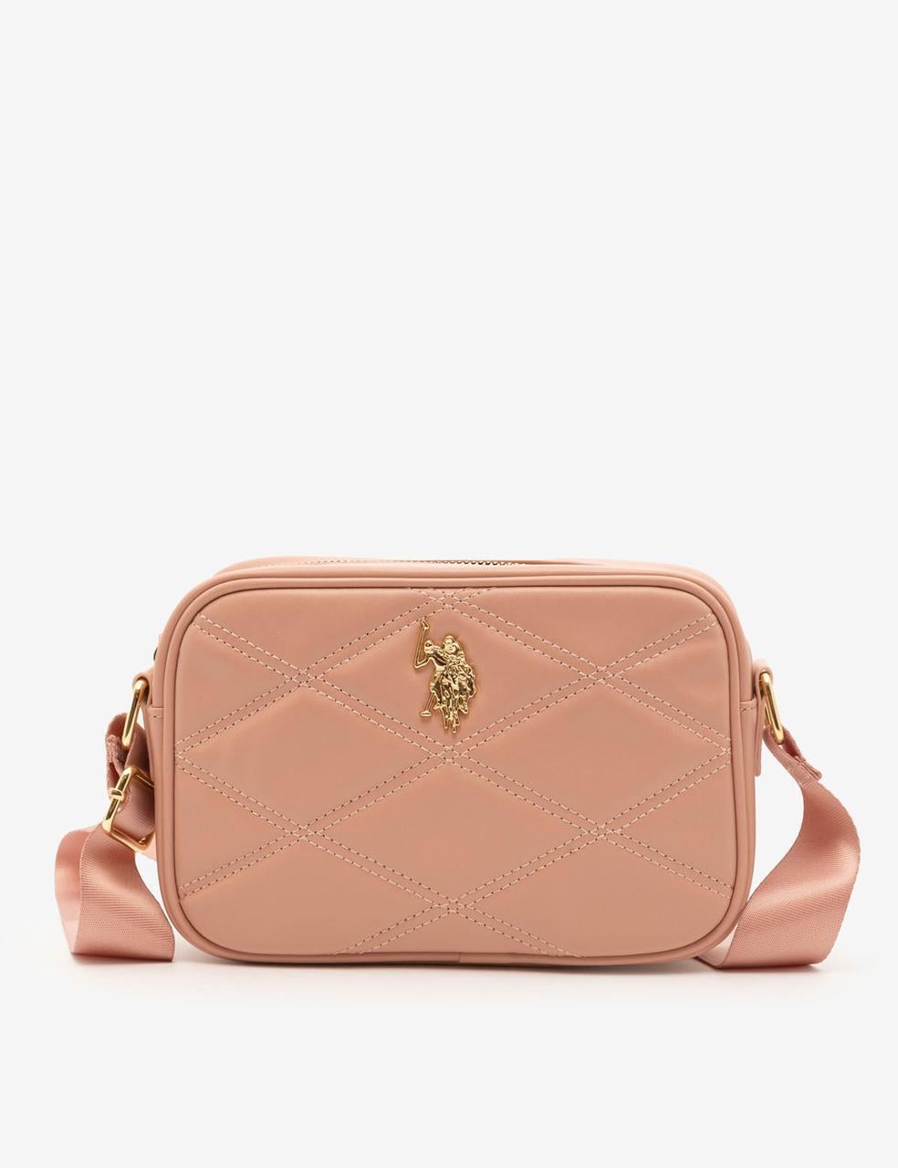 Жіноча сумка крос-боді U.S. Polo ASSN QUILTED CROSSBODY ROSE Рожевий (2473513366)
