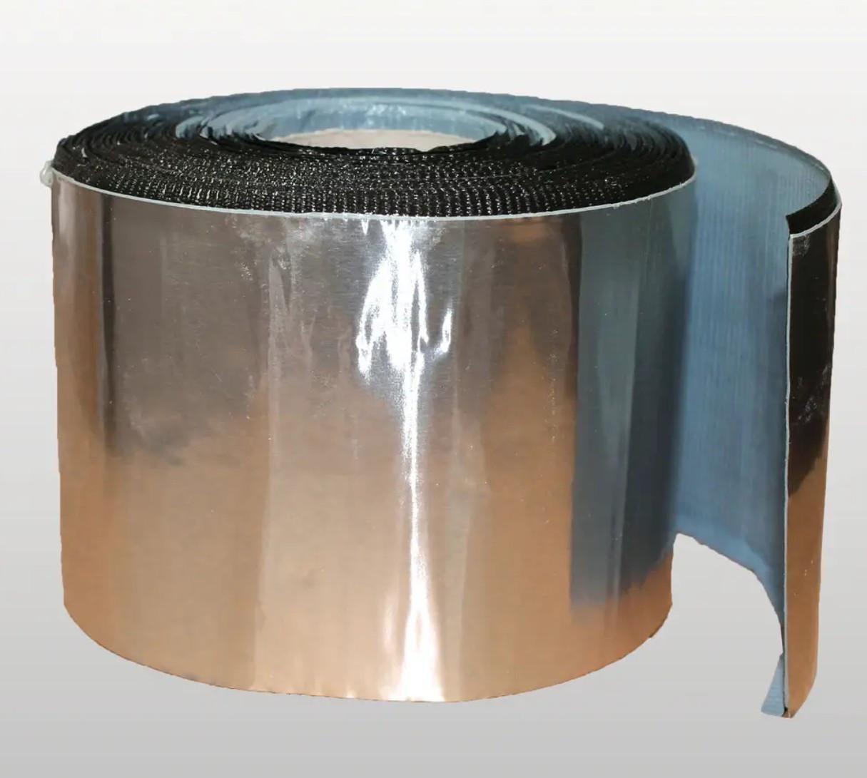 Лента для герметизации монтажных швов и защиты пены P100-AL бутыловая пароизоляционная алюминиевая 10 м (P100-ALрулон)