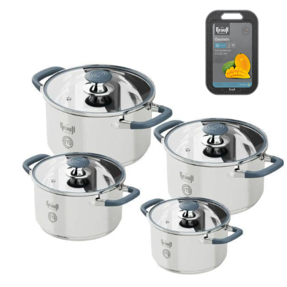 Набір каструль Krauff Master Chef 2/2,7/4,7/6,1 л з кухонним приладдям (55-333-523) Набір каструль Krauff Master Chef 2/2,7/4,7/6,1 л з кухонним приладдям (55-333-523)