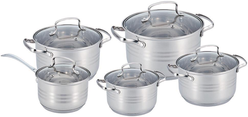 Набор посуды из нержавеющей стали Benson BN-203 10 пр.