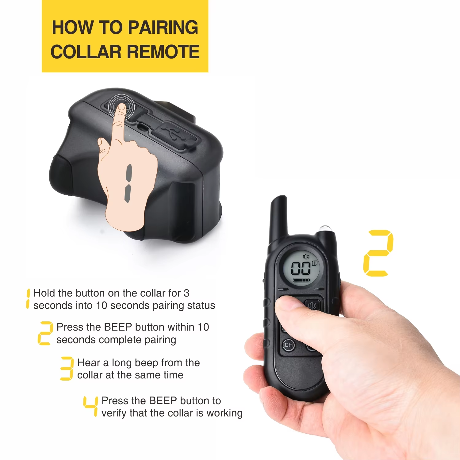 Нашийник електронний DOBE DB62 mini до 400 м для дресирування маленьких собак від 2,3 кг (201.2) - фото 10 Нашийник електронний DOBE DB62 mini до 400 м для дресирування маленьких собак від 2,3 кг (201.2) - фото 10