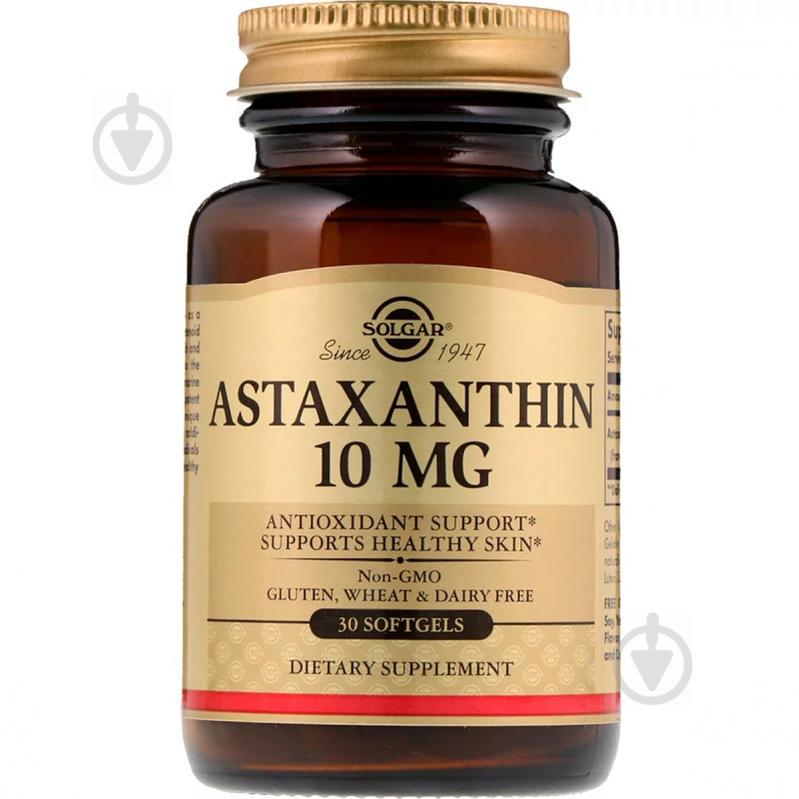 Астаксантин Solgar Astaxanthin 10 мг 30 желатиновых капсул (SOL36204)