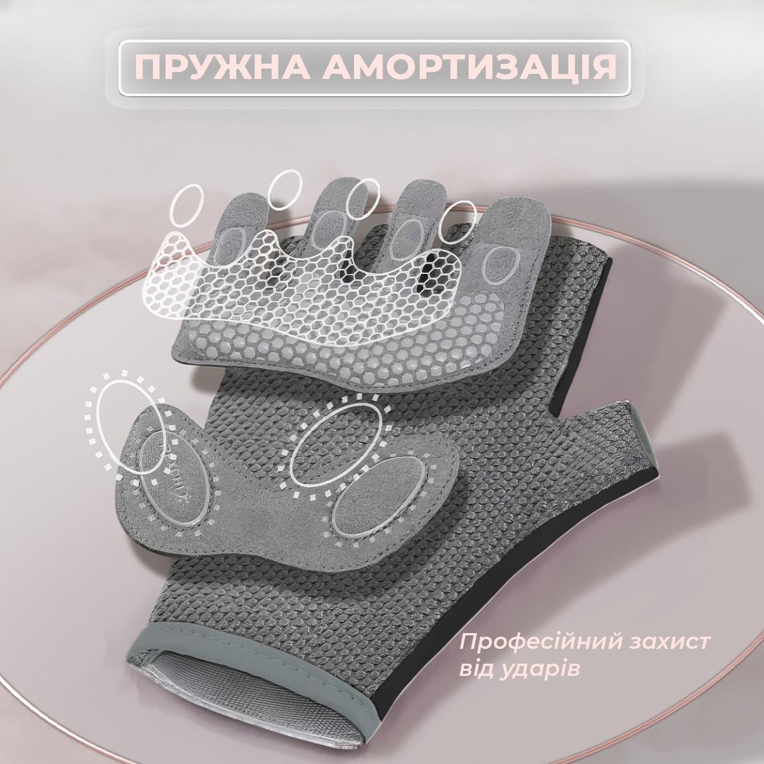 Перчатки для спорта без пальцев Univerza нескользящие дышащие эластичные Черный - фото 5