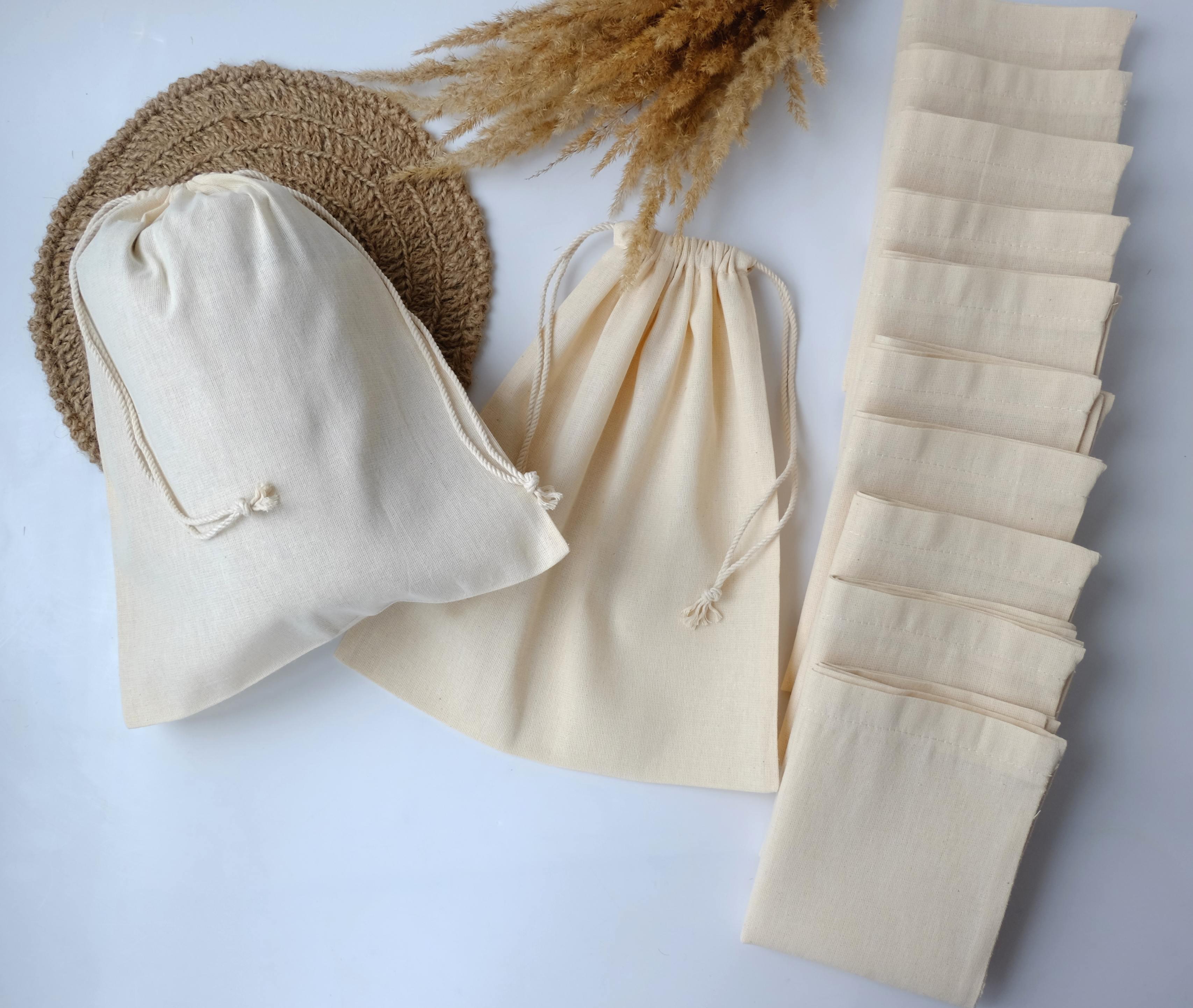 Мішок з бавовни для зберігання/пакування 30х25 см Бежевий - фото 3 Мішок з бавовни для зберігання/пакування 30х25 см Бежевий - фото 3