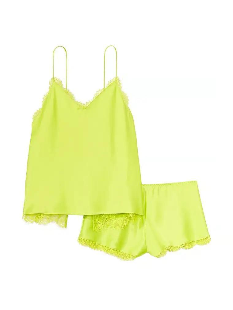 Піжама сатинова майка/шорти Victoria's Secret Satin and Lace Cami Set L Жовтий (26663463) - фото 3 Піжама сатинова майка/шорти Victoria's Secret Satin and Lace Cami Set L Жовтий (26663463) - фото 3