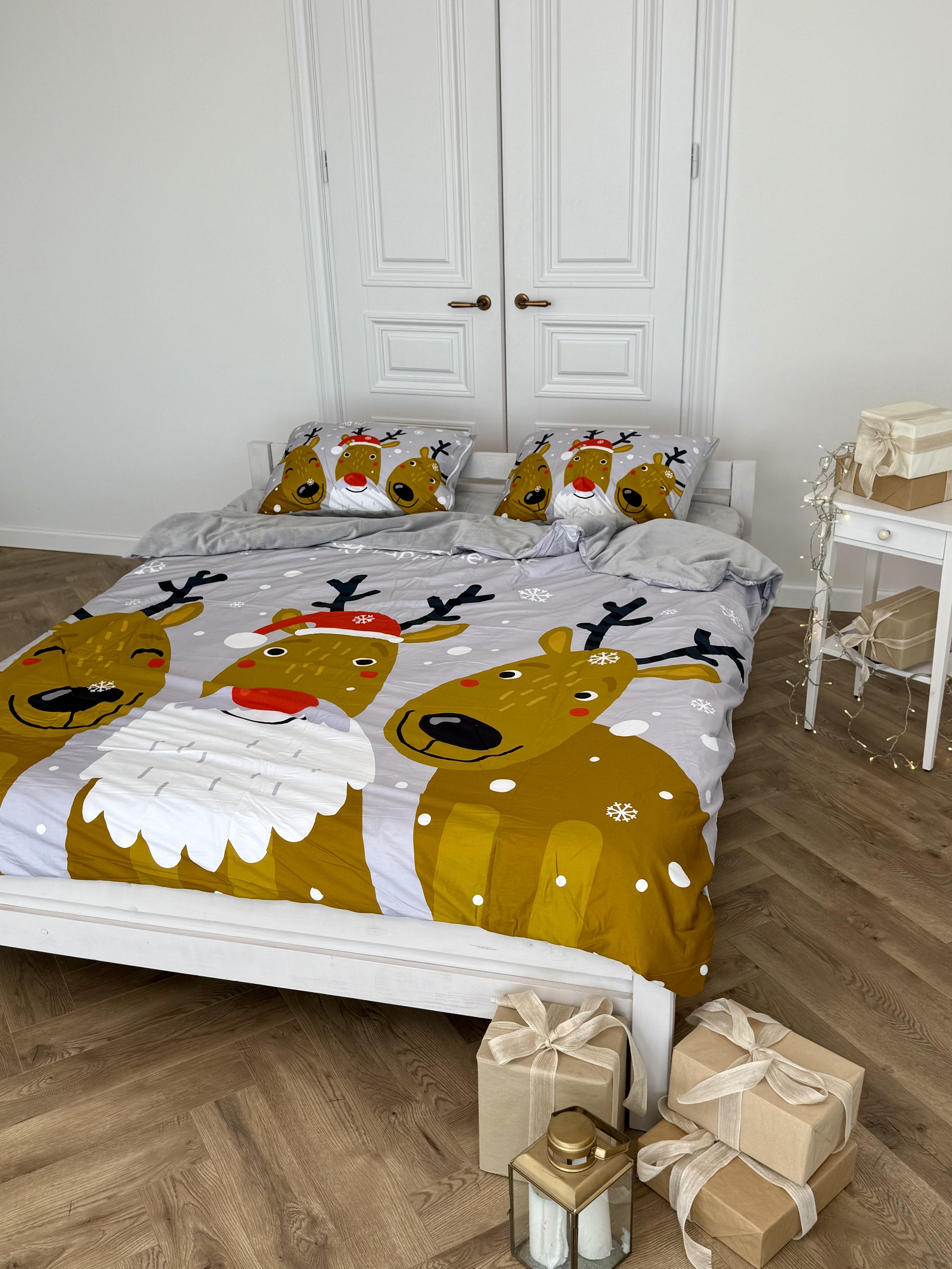 Комплект постельного белья Рождественские Лене плюш/сатин полуторный/наволочки 50х70 см (9008) - фото 8 Комплект постельного белья Рождественские Лене плюш/сатин полуторный/наволочки 50х70 см (9008) - фото 8