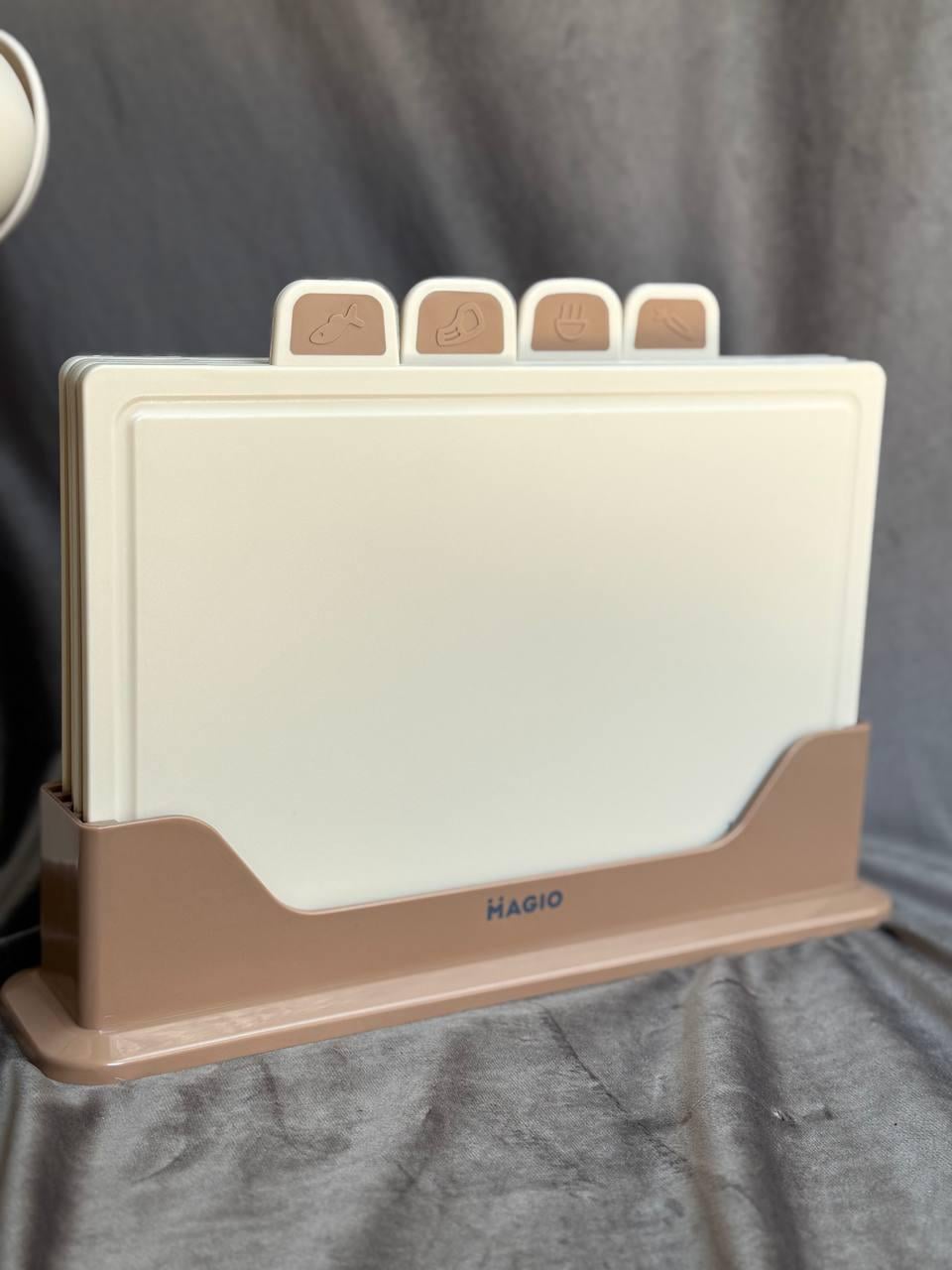 Набор разделочных досок Magio MG-1255I на подставке 5 предметов Бежевый (MG-1255I)