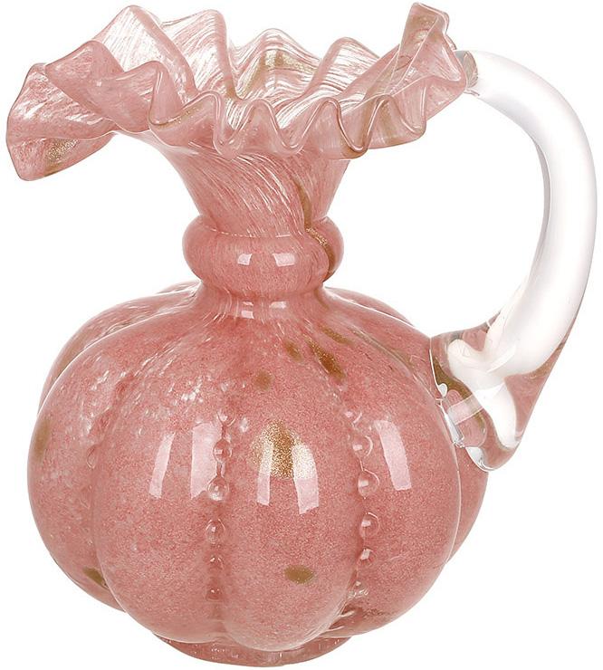 Ваза стеклянная Roselle с ручкой 12х17 см Розовый