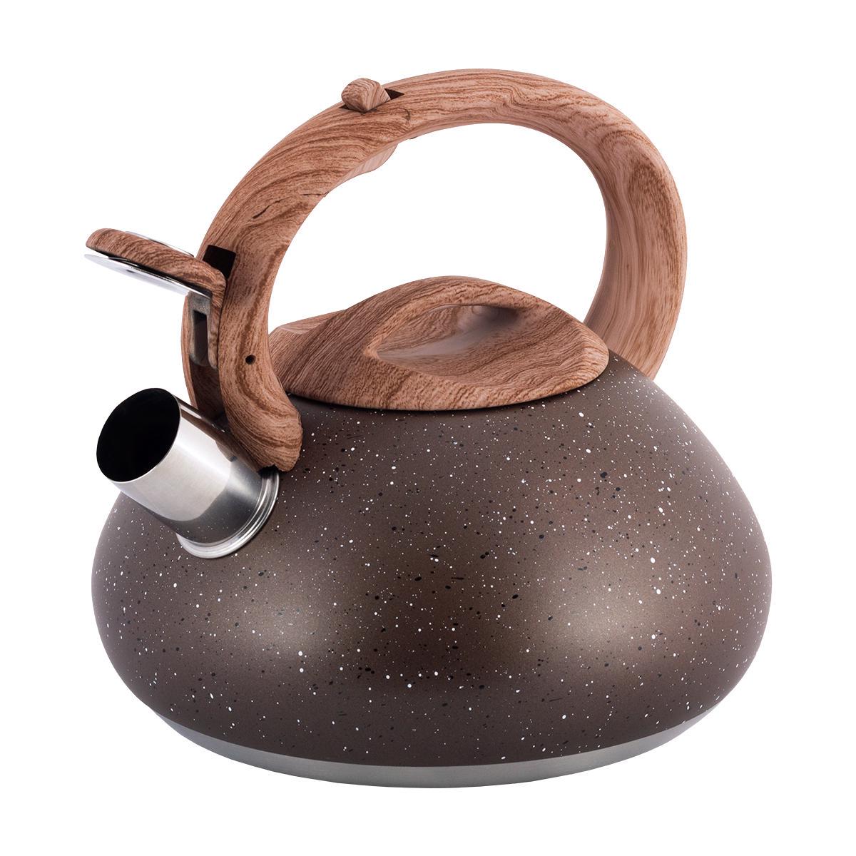 Чайник Kamille Vizo зі свистком для індукційних плит 2,5 л Коричневий - фото 2 Чайник Kamille Vizo зі свистком для індукційних плит 2,5 л Коричневий - фото 2