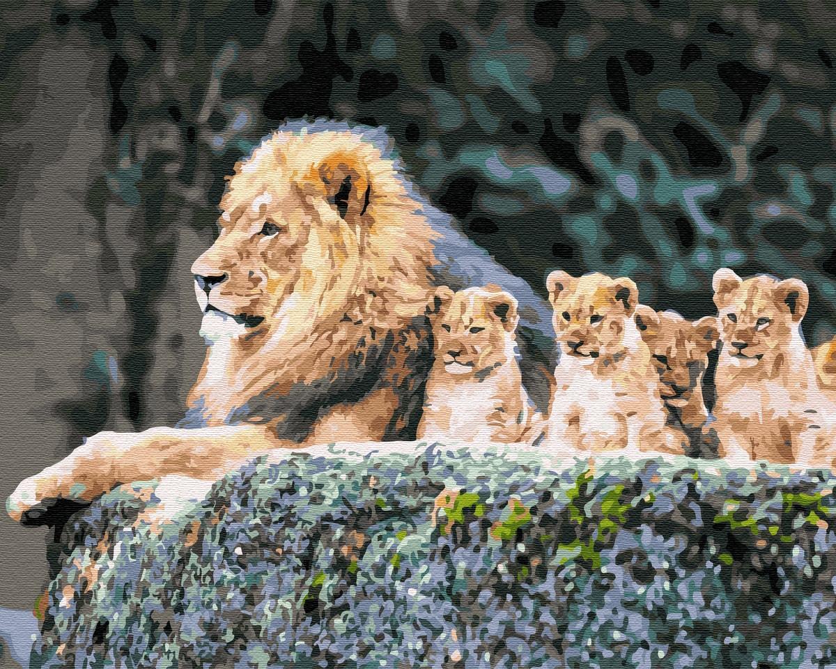 Картина по номерам Brushme GX31330 Львиное семейство 40x50 см (1304131123)