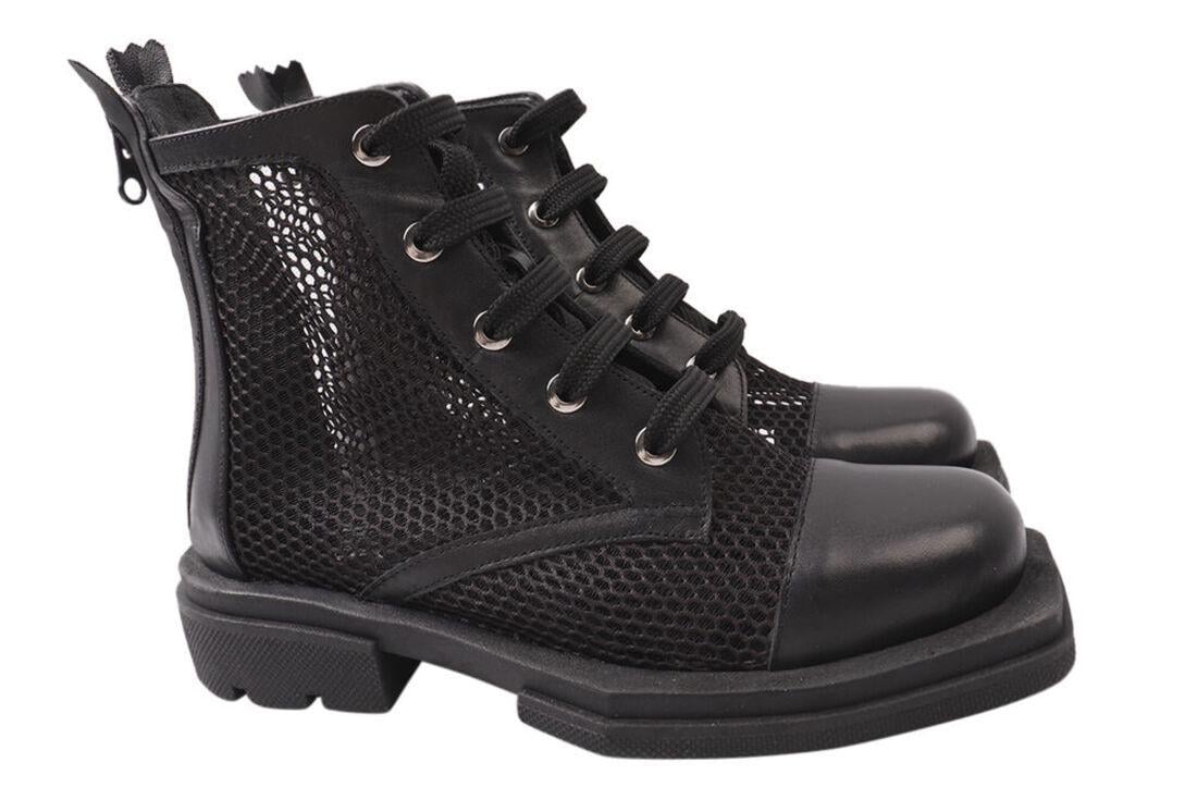 Туфли женские Aquamarin из кожи на низком ходу на шнуровке р. 36 Черный (1912-21LHC)